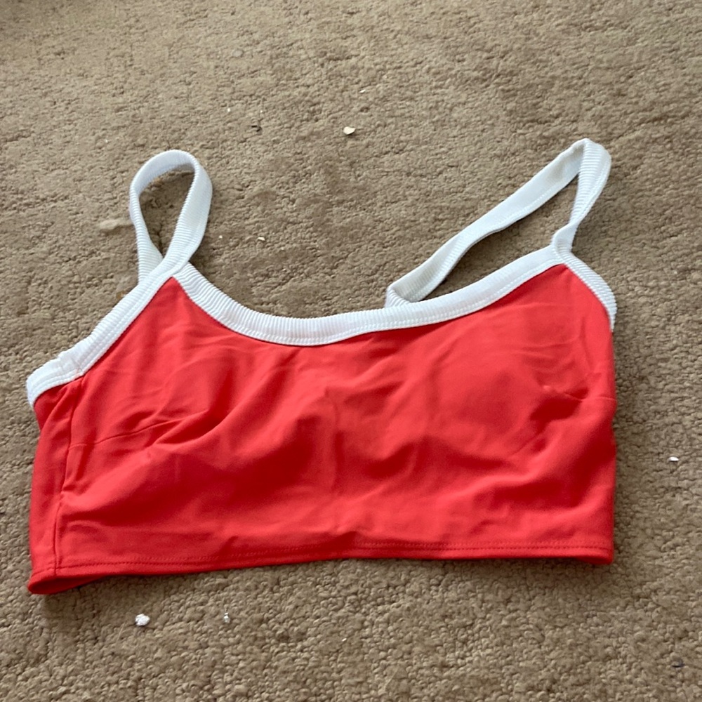 Red swim top